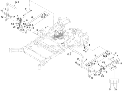 Motion Controls Assembly Diagram and Parts List for LZE801GKA604B1 (316000000-399999999)(2016) Exmark Lawn Mower