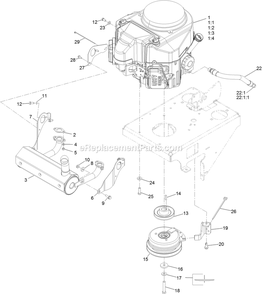 Engine Assembly Diagram and Parts List for VTS541CKA36300 (402082300-404314158)(2018) Exmark Lawn Mower