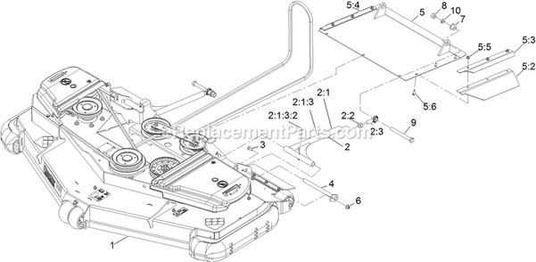 Complete Deck Assembly Diagram and Parts List for LZS902DKU60R00 (315000000-315999999)(2015) Exmark Lawn Mower