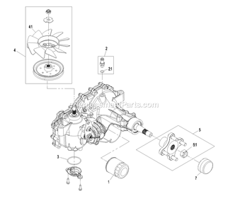 Transaxle Assembly Diagram and Parts List for QST20BE422 (790000-849999)(2009) Exmark Lawn Mower