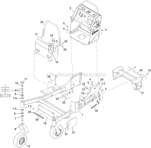 Main Frame Assembly Diagram and Parts List for VTS730AKC52400 (402082300-404314158)(2018) Exmark Lawn Mower