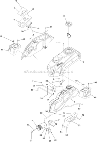 Fuel Assembly Diagram and Parts List for QZE452CEM42100 (402082300-404314158)(2018) Exmark Lawn Mower