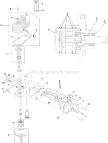 Rh Hydro Assembly Diagram and Parts List for LZE742GKC524A2 (316000000-399999999)(2016) Exmark Lawn Mower