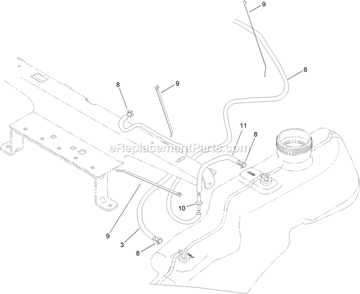 Fuel Delivery Assembly Diagram and Parts List for QTE691KA501 (313000000-313999999)(2013) Exmark Lawn Mower