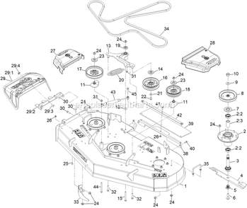 Deck Assembly Diagram and Parts List for STS730GKA52400 (408644346-411294211)(2021) Exmark Lawn Mower