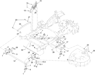 Deck Lift Assembly Diagram and Parts List for LZE600GKA484A2 (315000000-315999999)(2015) Exmark Lawn Mower