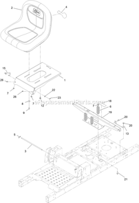 Seat Assembly Diagram and Parts List for QTE452CEM42100 (316000000-399999999)(2016) Exmark Lawn Mower