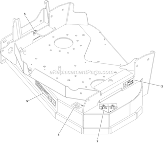 Deck With Decals Assembly Diagram and Parts List for VTS541CKA36300 (400000000-402082299)(2017) Exmark Lawn Mower