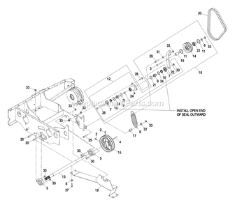 Pto Drive Group Diagram and Parts List for FR20KC (600000-669999)(2006) Exmark Lawn Mower