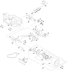 Engine Deck Assembly (2) Diagram and Parts List for MG16KA322PCA (920000-999999)(2011) Exmark Lawn Mower