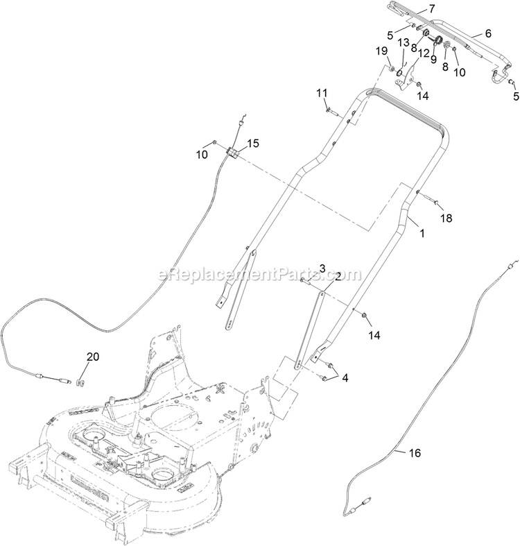Handle Assembly Diagram and Parts List for ECS180CKA30000 (315000000-315999999)(2015) Exmark Lawn Mower