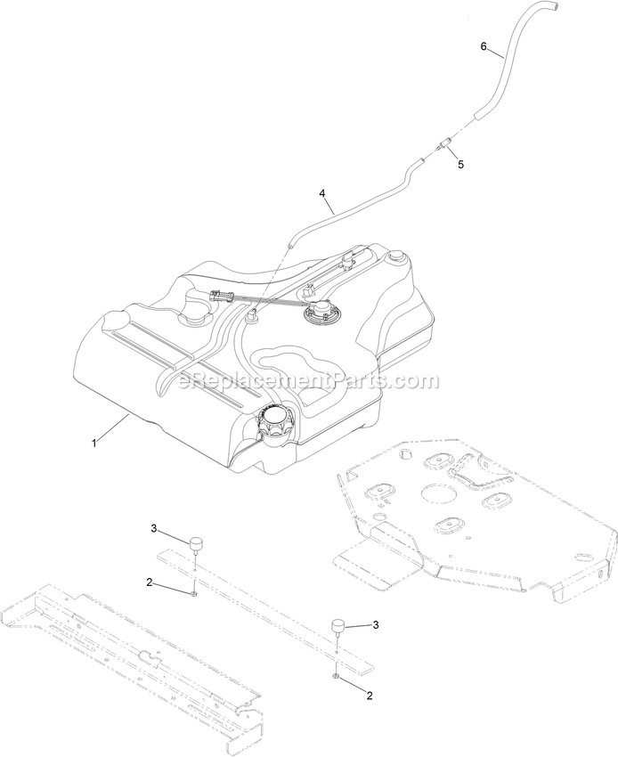 Fuel System Assembly Diagram and Parts List for LZE751GKA604C1 (408644346-999999999)(2021) Exmark Lawn Mower