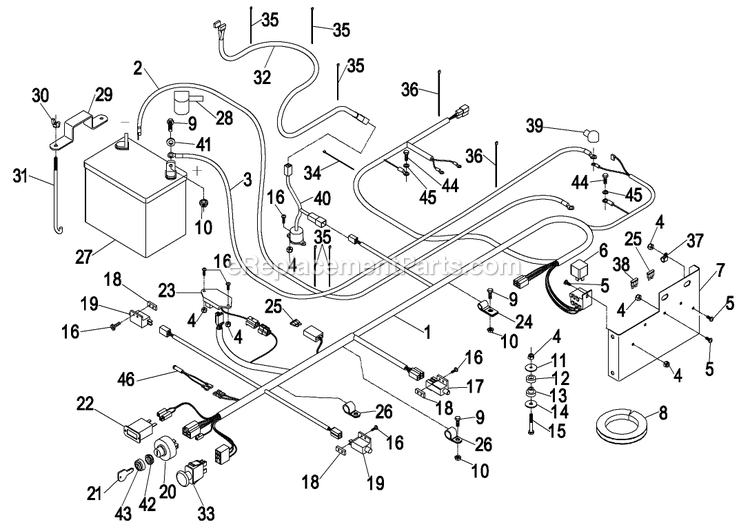 Electrical Group (5) Diagram and Parts List for LZ23KA604 (260000-319999)(2001) Exmark Lawn Mower