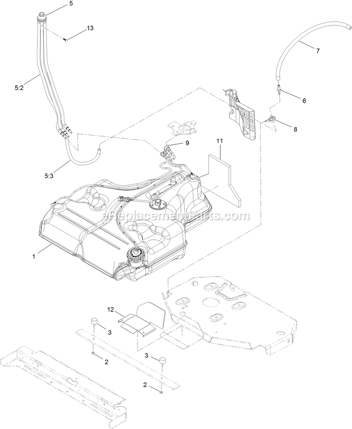 Fuel Assembly Diagram and Parts List for LZX940EKC72RT0 (400000000-402082299)(2017) Exmark Lawn Mower