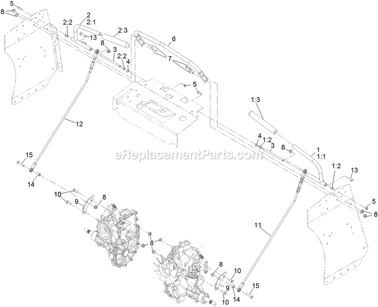 Motion Control Assembly Diagram and Parts List for ARX440CKC24000 (404314159-406294344)(2019) Exmark Aerator