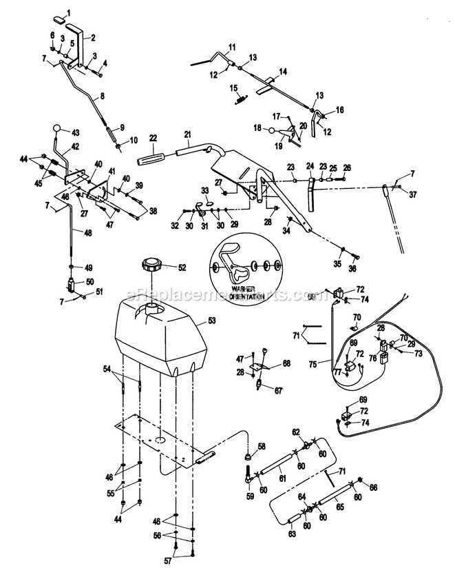 Upper Handles And Controls Diagram and Parts List for TT3614KC (160000-169999)(1998) Exmark Lawn Mower
