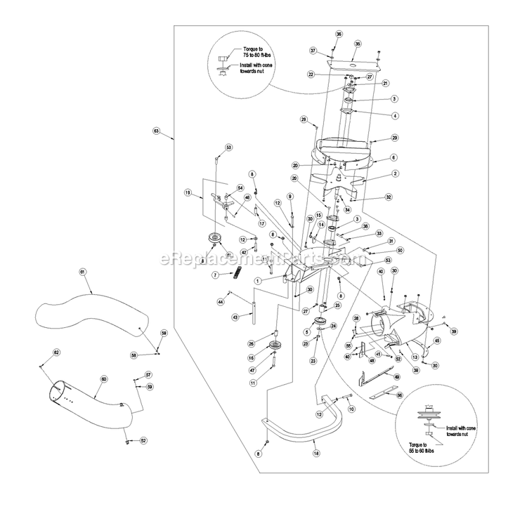 Blower Assembly (1) Diagram and Parts List for LZUV52 (720000-789999)(2008) Exmark Lawn Tractor Accessories