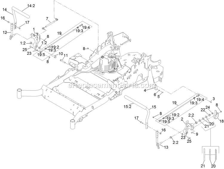 Motion Controls Assembly Diagram and Parts List for LZE751GKA604C1 (400000000-402082299)(2017) Exmark Lawn Mower