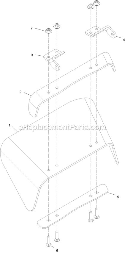 Discharge Deflector Assembly Diagram and Parts List for STE600CKA323H1 (408644346-411294211)(2021) Exmark Lawn Mower