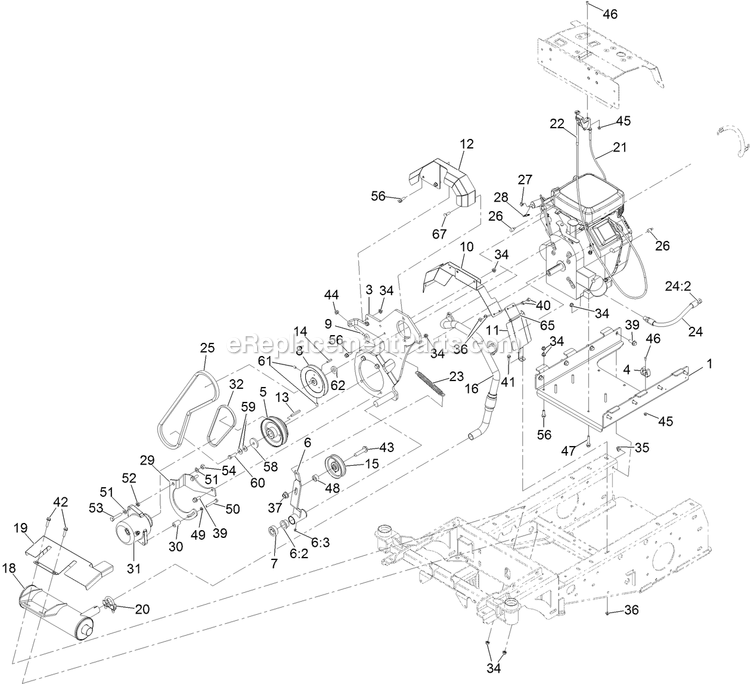 Engine Assembly Diagram and Parts List for 34237 400000000-407088177 Exmark Sprayer