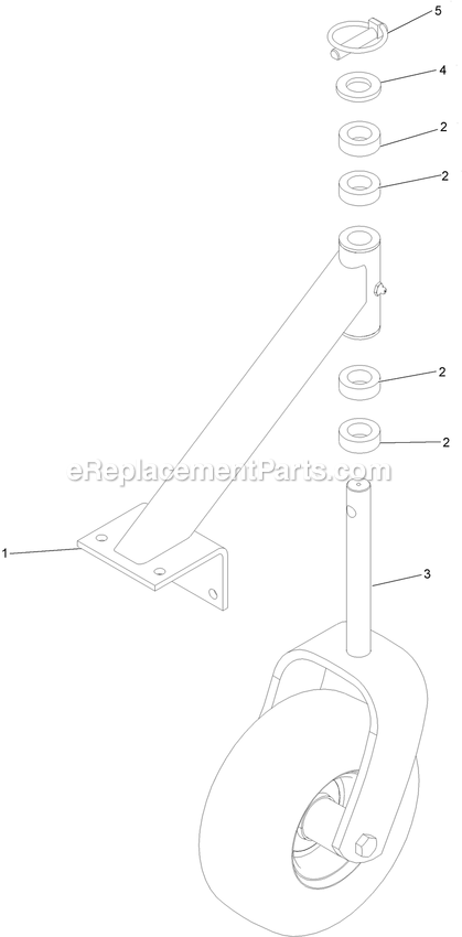 Caster Mount With Weight Assembly Diagram and Parts List for VHS481GKA36200 (315000000-315999999)(2015) Exmark Lawn Mower