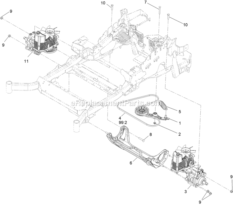Hydraulic Assembly Diagram and Parts List for LZX921GKA726B1 (316000000-399999999)(2016) Exmark Lawn Mower