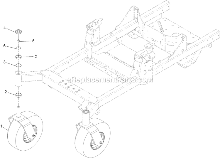 Caster Tire Assembly Diagram and Parts List for RAE691GKA48C00 (408644346-999999999)(2021) Exmark Lawn Mower