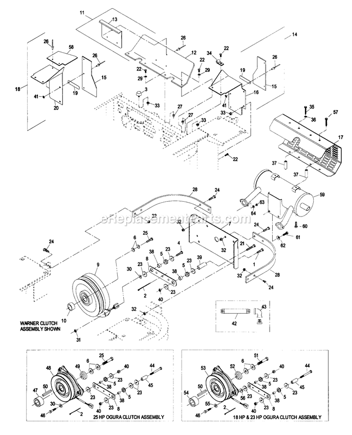 Engine Deck Group (4) Diagram and Parts List for LZ22KC604 (190000-219999)(1999) Exmark Lawn Mower