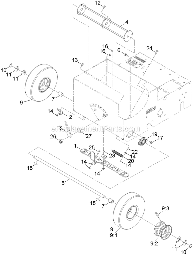 Seed Gate Assembly Diagram and Parts List for SD270SB20 (313000000-313652087)(2013) Exmark Seeder