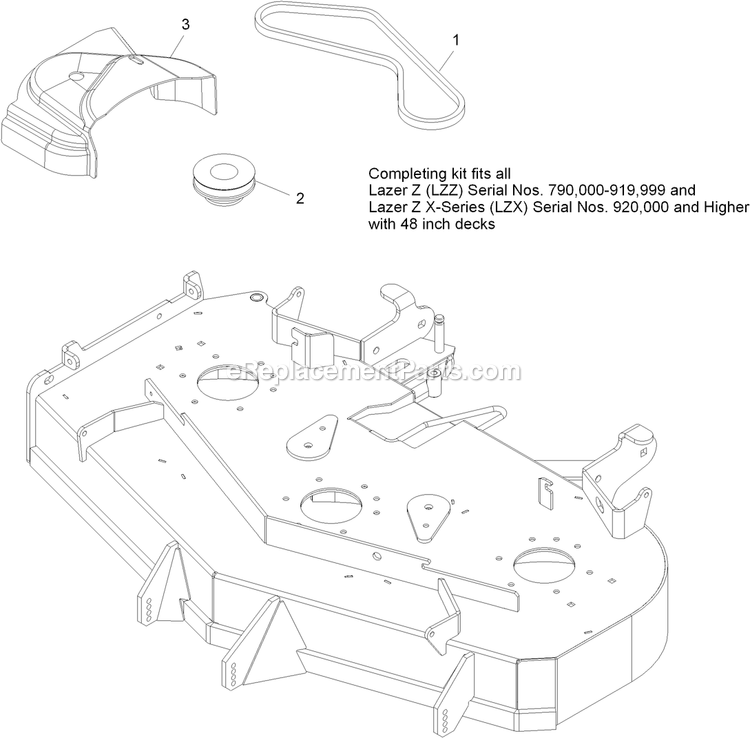Completing Kit (2) Diagram and Parts List for LZUV2B (920000-999999)(2011) Exmark Lawn Tractor Accessories