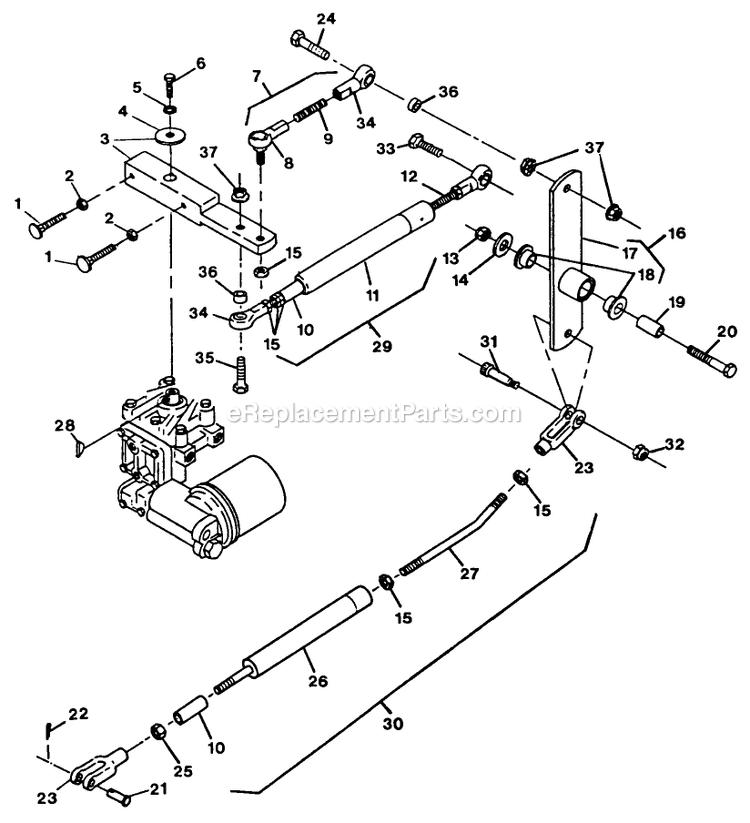 Motion Controls Diagram and Parts List for TR-20KC (90000-101999)(1994) Exmark Lawn Mower