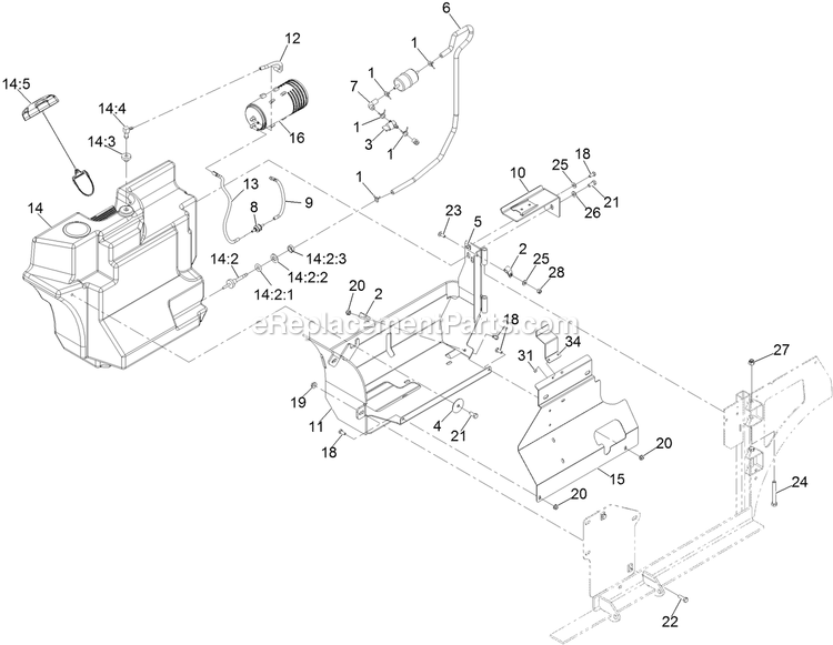 Fuel Assembly Diagram and Parts List for NV640KC48 (313000000-313999999)(2013) Exmark Lawn Mower