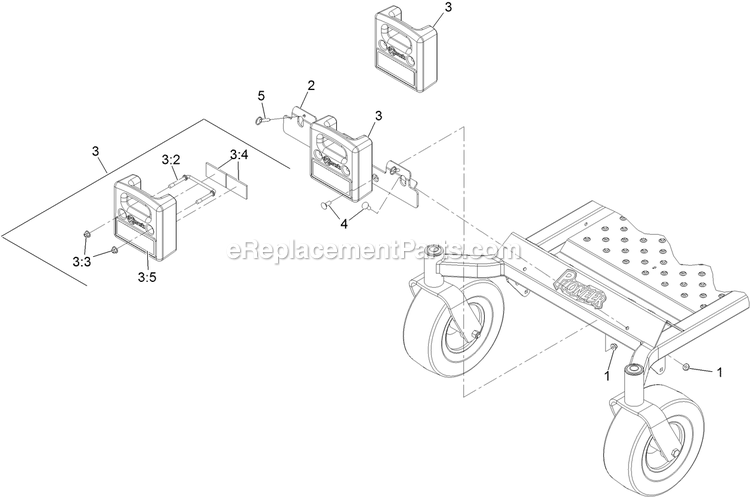 Weight Assembly Diagram and Parts List for 116-5000 (315000000-315999999)(2015) Exmark Lawn Tractor Accessories