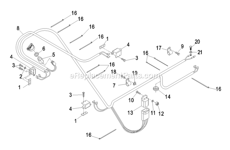 Electrical Group Diagram and Parts List for VH17KA362CA (790000-849999)(2009) Exmark Lawn Mower