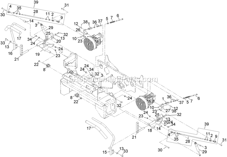 Motion Control Group Diagram and Parts List for FR20KC (600000-669999)(2006) Exmark Lawn Mower