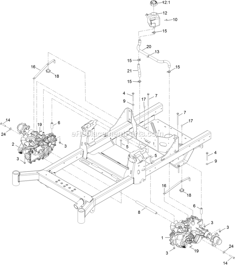 Hydraulic Assembly Diagram and Parts List for RAX691GKA524A3 (400000000-402082299)(2017) Exmark Lawn Mower