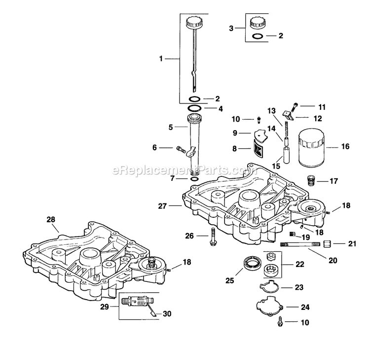 Oil Pan/Lubrication Diagram and Parts List for TT3614KC (160000-169999)(1998) Exmark Lawn Mower