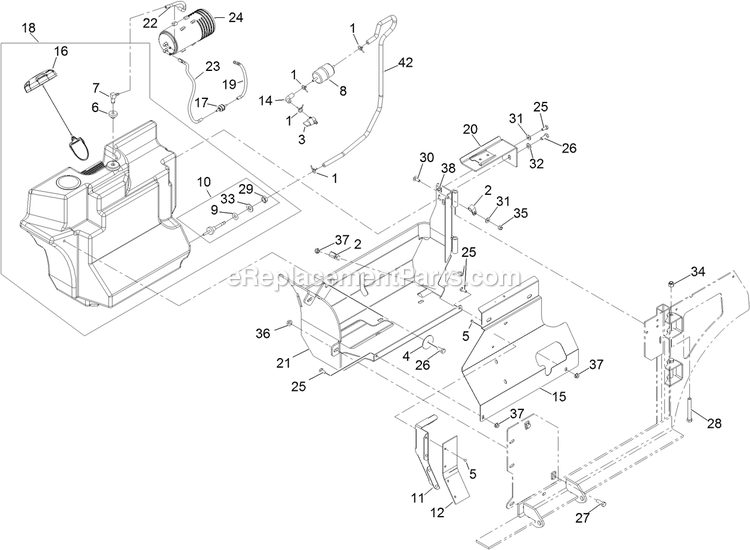 Fuel Assembly Diagram and Parts List for NV740KC (312000000-312999999)(2012) Exmark Lawn Mower