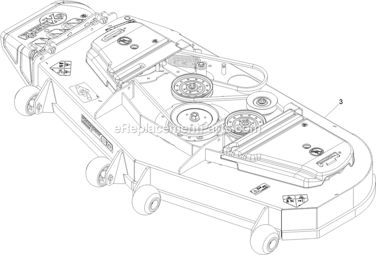Complete Deck Assembly Diagram and Parts List for VTS740PKC60400 (402082300-404314158)(2018) Exmark Lawn Mower