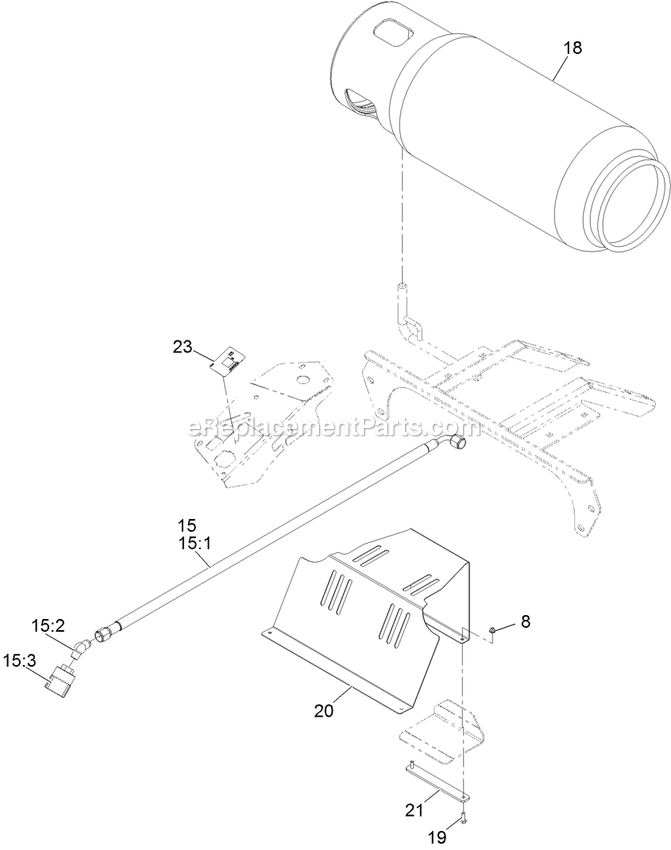 Fuel Assembly Diagram and Parts List for LZS740PKC604 (313000000-313999999)(2013) Exmark Lawn Mower