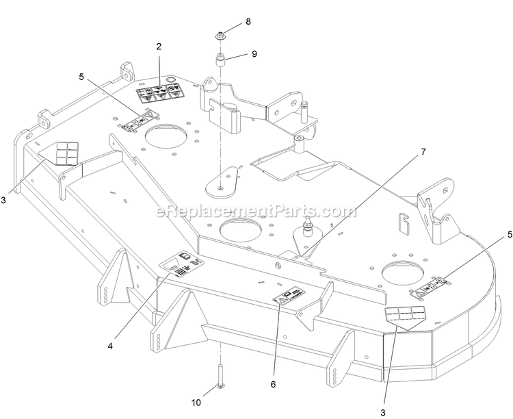Deck With Decals Assembly Diagram and Parts List for LZS740PKC52400 (315000000-315999999)(2015) Exmark Lawn Mower