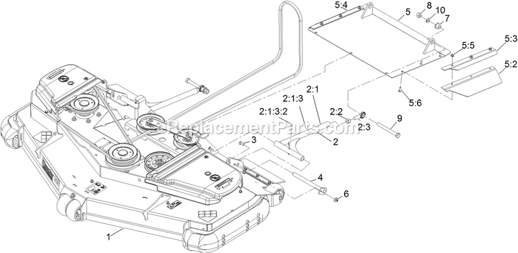 Complete Deck Assembly Diagram and Parts List for LZS902DKU60R00 (315000000-315999999)(2015) Exmark Lawn Mower