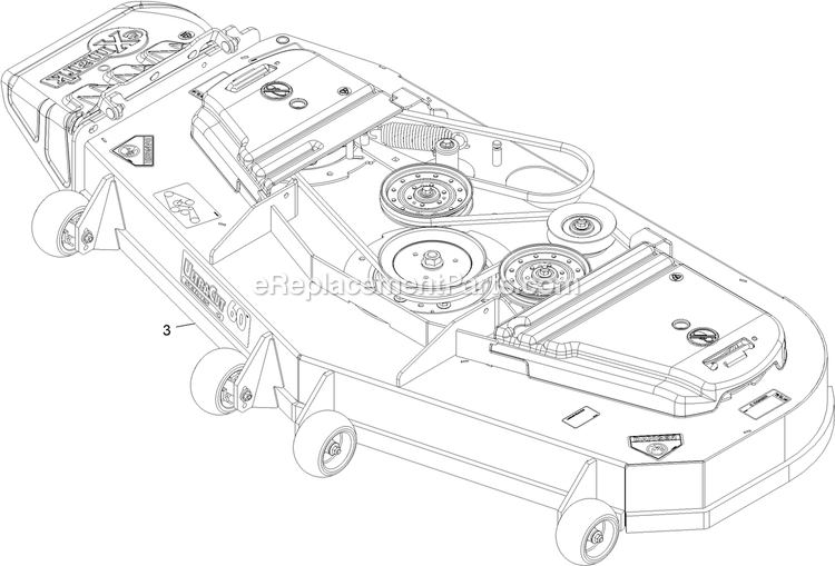 Complete Deck Assembly Diagram and Parts List for VTS740EKC604 (313000000-313999999)(2013) Exmark Lawn Mower