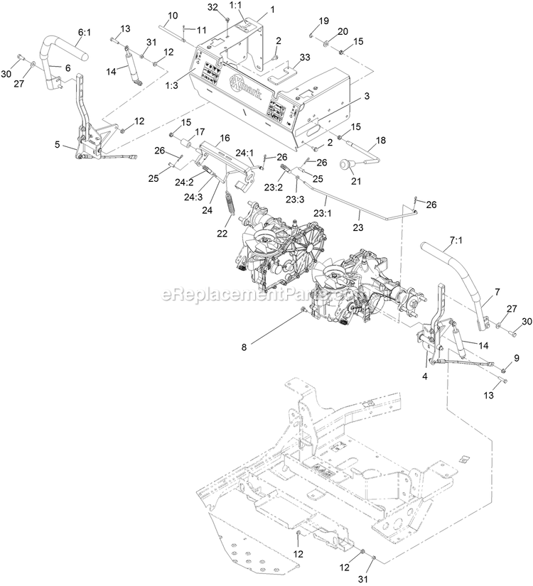 Motion Control Assembly Diagram and Parts List for PNE691GKA52200 (315000000-315999999)(2015) Exmark Lawn Mower