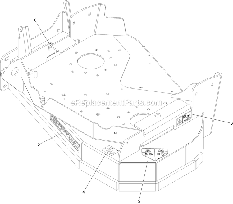 Deck With Decals Assembly Diagram and Parts List for VTS541CKA36300 (400000000-402082299)(2017) Exmark Lawn Mower
