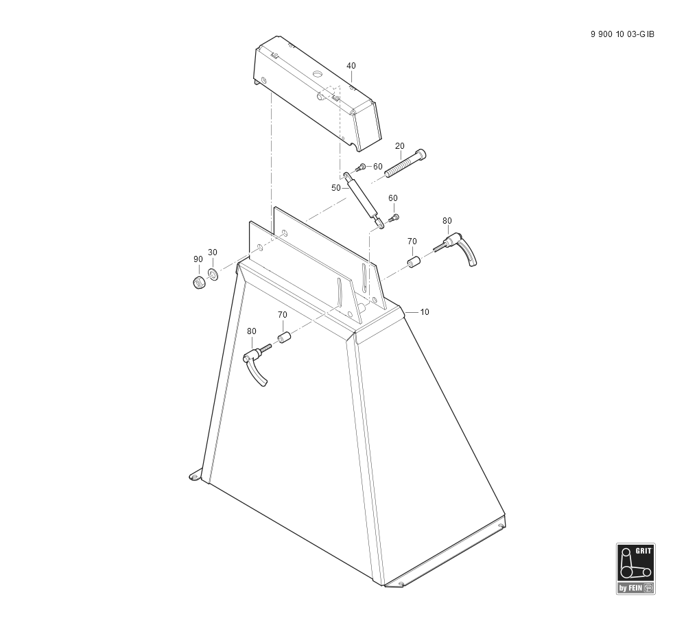  Diagram and Parts List for GRITGIB 99001003000 Fein Belt or Drum Sander