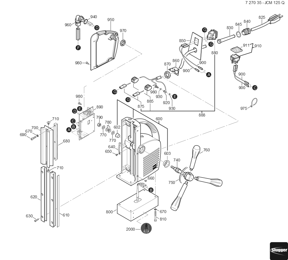  Diagram and Parts List for JCM125Q 72703512360 Fein Mortiser