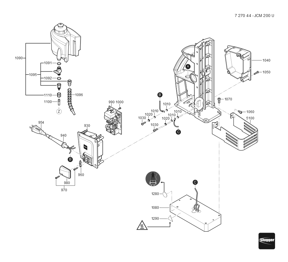 Diagram and Parts List for JCM200U 72704412360 Fein Mortiser