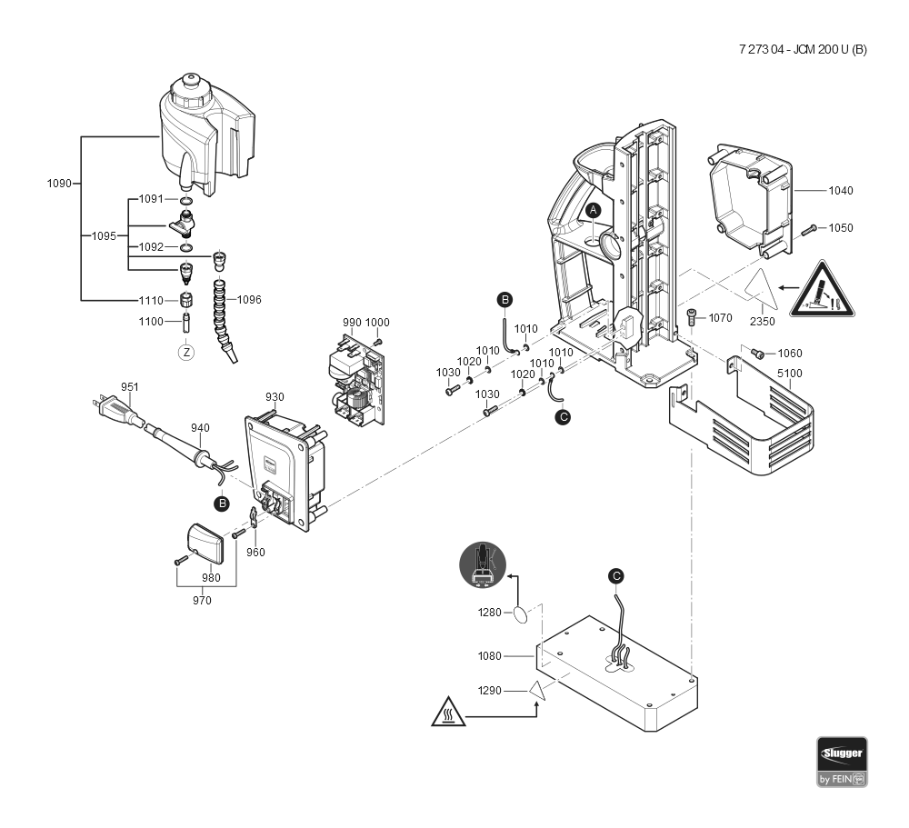  Diagram and Parts List for KBM50U 72730409360 Fein Mortiser