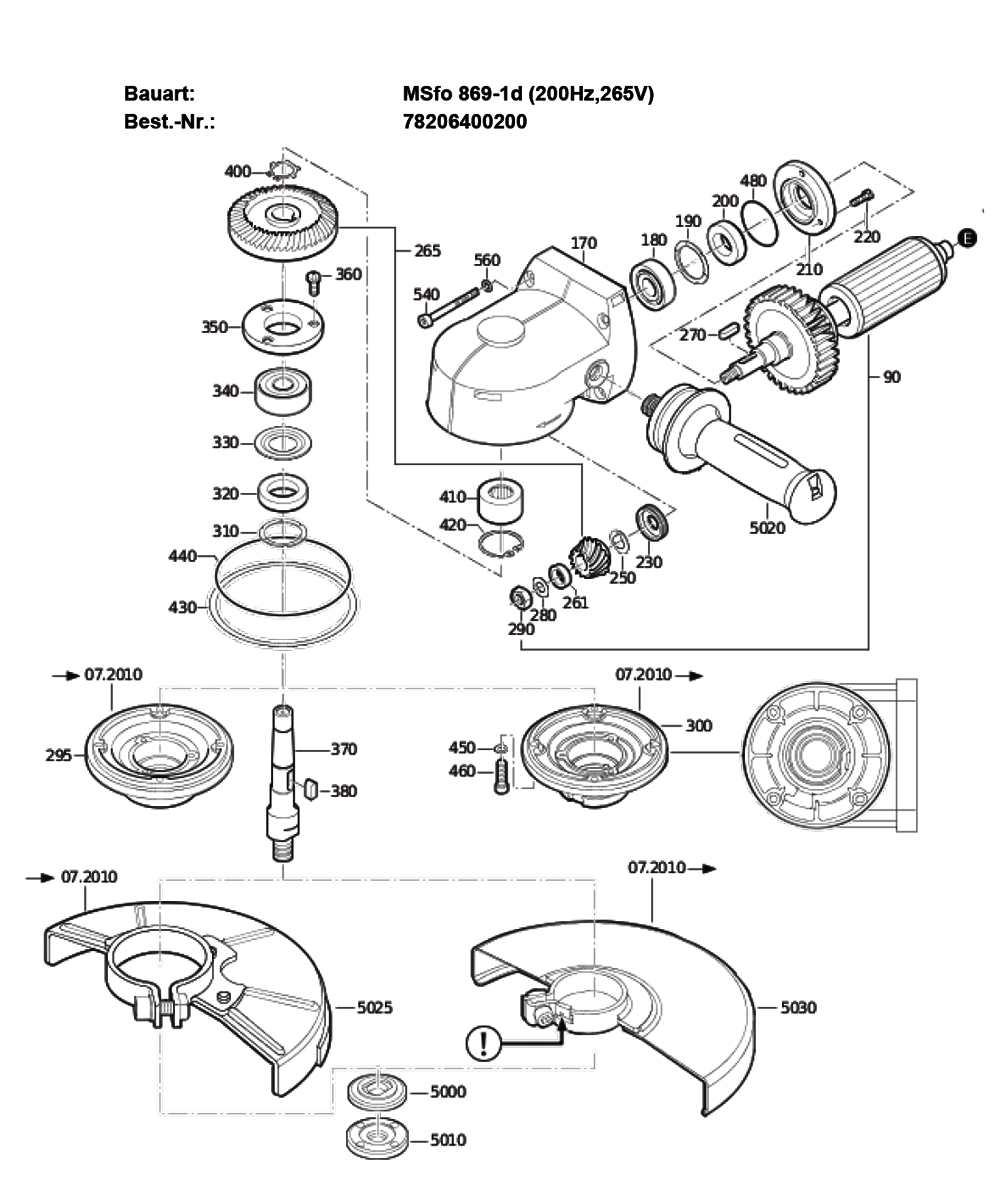 Figure 0 Diagram and Parts List for 78206400200  Fein Grinder